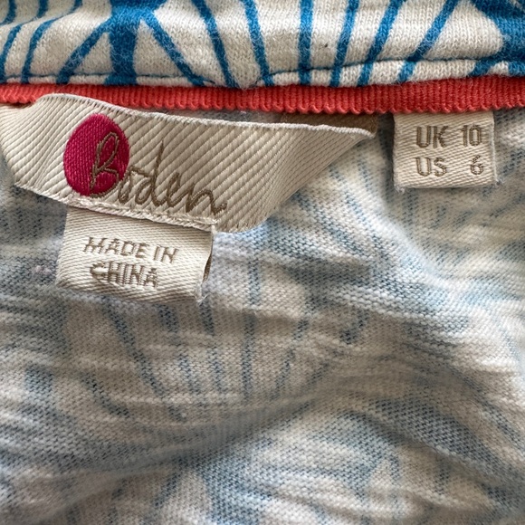 Boden Blue and White Shell Pattern Tank Top - Picture 4 of 5